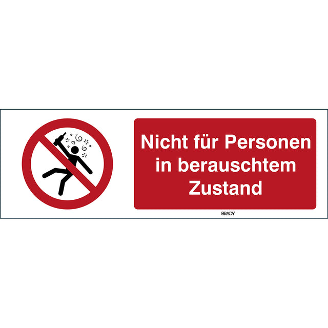 ISO Sicherheitskennzeichnung - Nicht für Personen in berauschtem Zustand