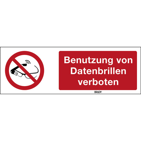 ISO Sicherheitskennzeichnung - Benutzung von Datenbrillen verboten