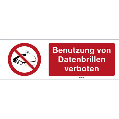 ISO Sicherheitskennzeichnung - Benutzung von Datenbrillen verboten