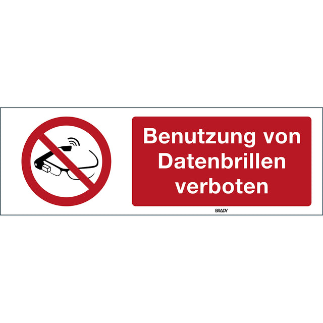 ISO Sicherheitskennzeichnung - Benutzung von Datenbrillen verboten