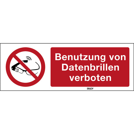 ISO Sicherheitskennzeichnung - Benutzung von Datenbrillen verboten