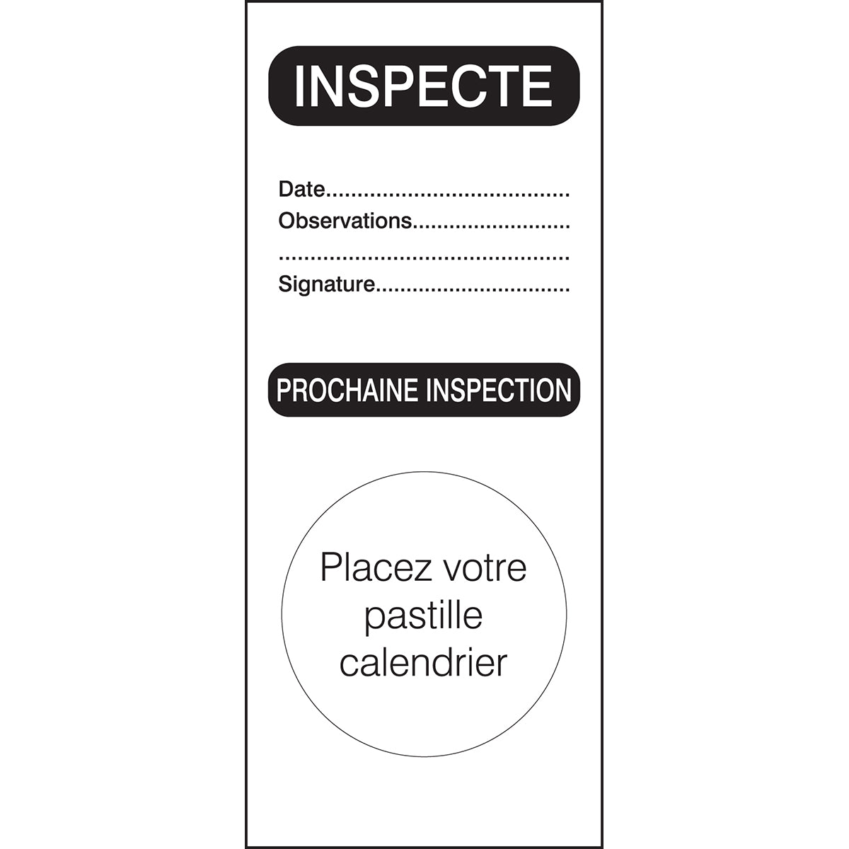 Etiquettes d'inspection (product francophone)