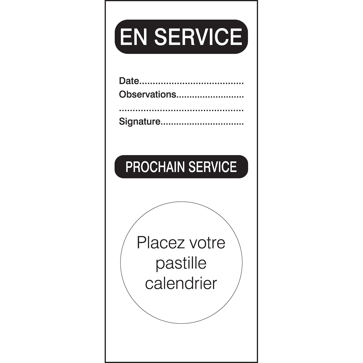 Etiquettes d'inspection (product francophone)