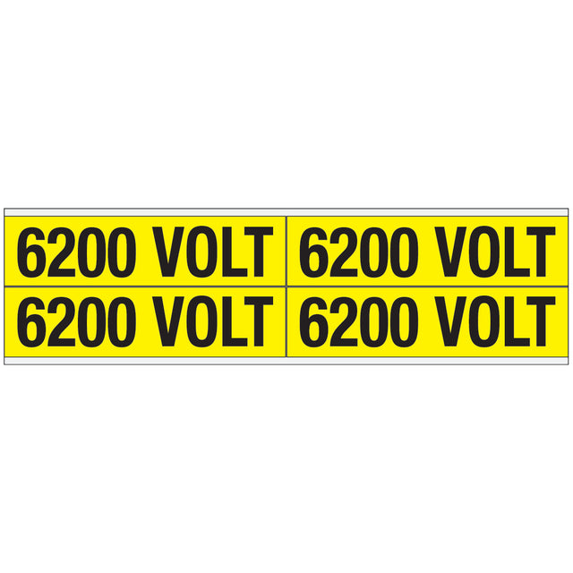 Warnschilder für die Spannungskennzeichnung - 6200 VOLT
