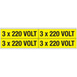 Warnschilder für die Spannungskennzeichnung - 3 x 220 VOLT