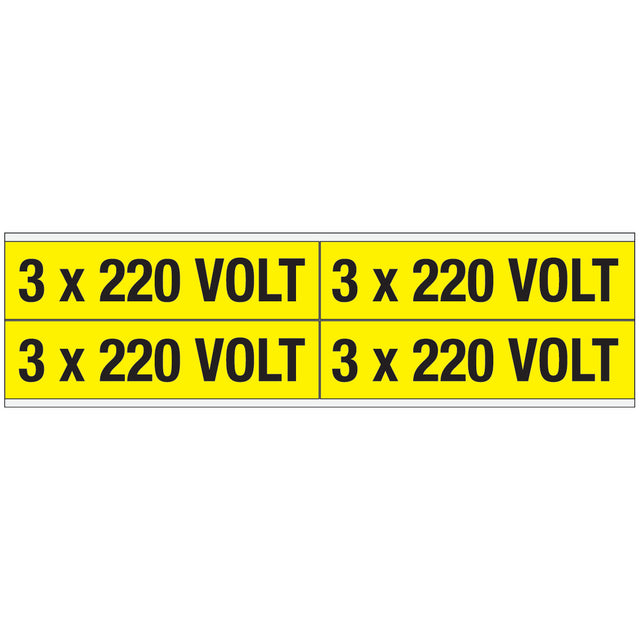 Warnschilder für die Spannungskennzeichnung - 3 x 220 VOLT