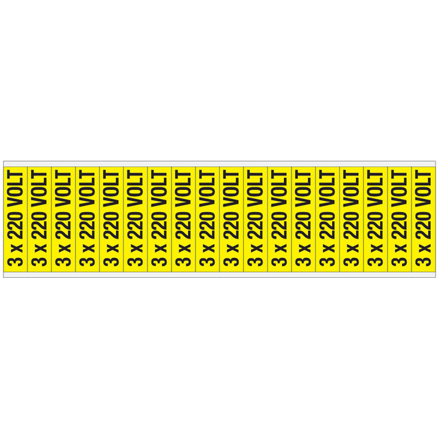 Warnschilder für die Spannungskennzeichnung - 3 x 220 VOLT