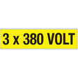 Warnschilder für die Spannungskennzeichnung - 3 x 380 VOLT