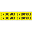 Warnschilder für die Spannungskennzeichnung - 3 x 380 VOLT