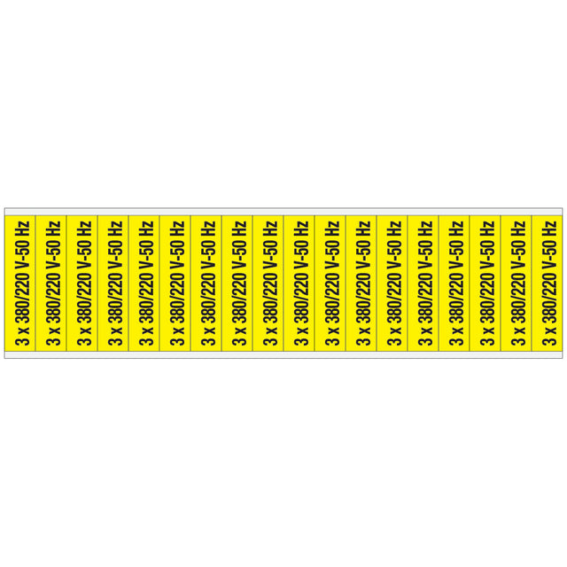 Warnschilder für die Spannungskennzeichnung - 3 x 380/220 V-50 Hz