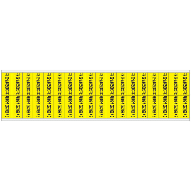 Warnschilder für die Spannungskennzeichnung - 3 x 380/220 V-50 Hz