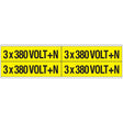 Warnschilder für die Spannungskennzeichnung - 3 x 380 VOLT+N