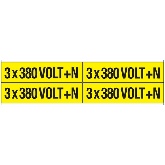 Warnschilder für die Spannungskennzeichnung - 3 x 380 VOLT+N