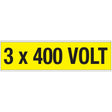 Warnschilder für die Spannungskennzeichnung - 3 x 400 VOLT