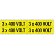 Warnschilder für die Spannungskennzeichnung - 3 x 400 VOLT