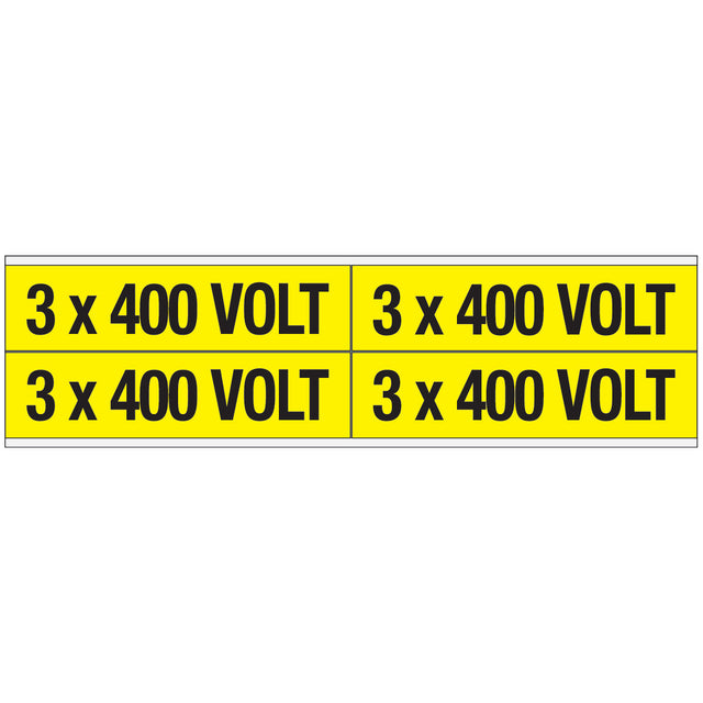 Warnschilder für die Spannungskennzeichnung - 3 x 400 VOLT