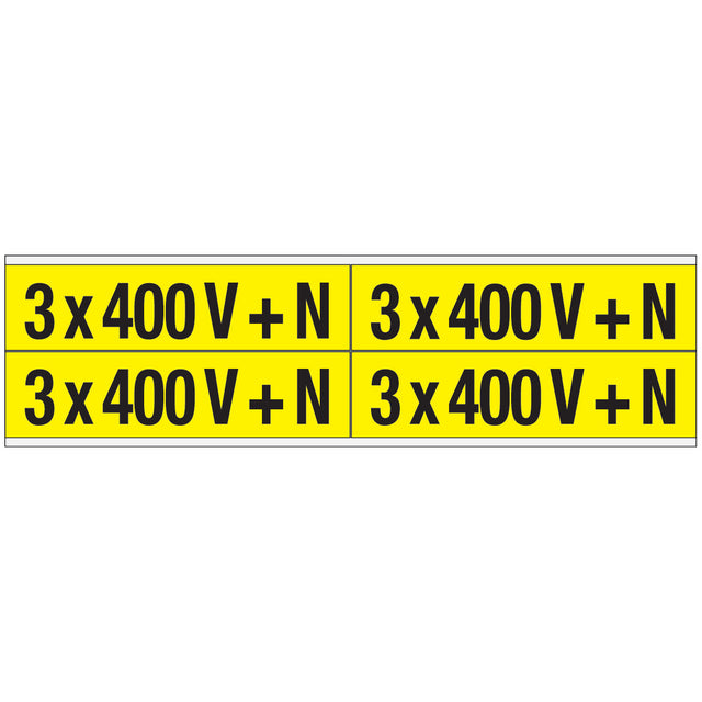 Warnschilder für die Spannungskennzeichnung - 3 x 400 V + N