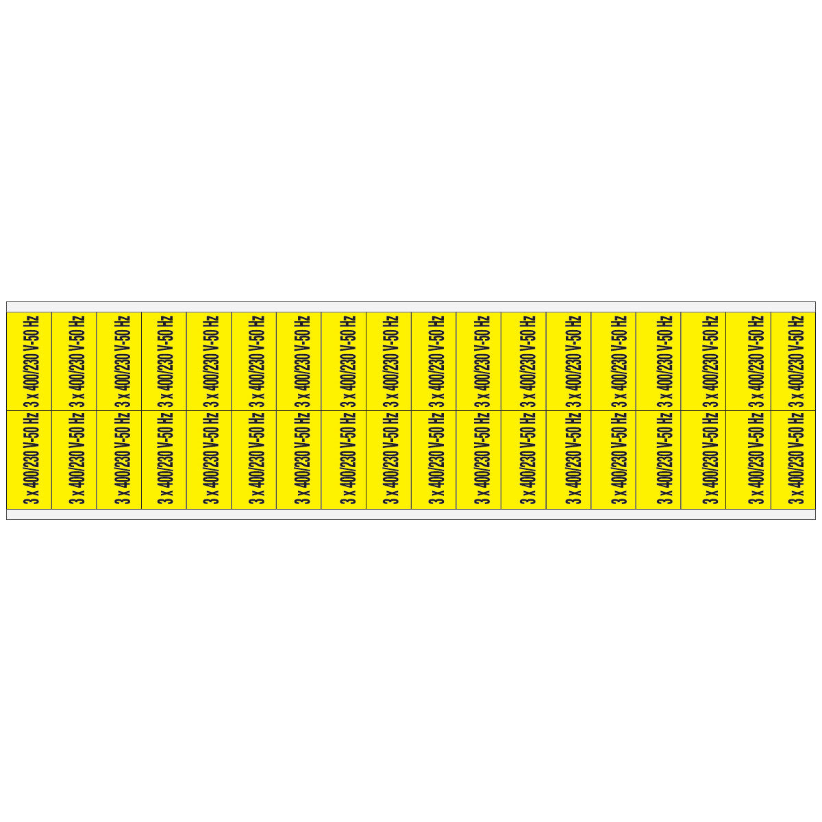Warnschilder für die Spannungskennzeichnung - 3 x 400/230 V-50 Hz