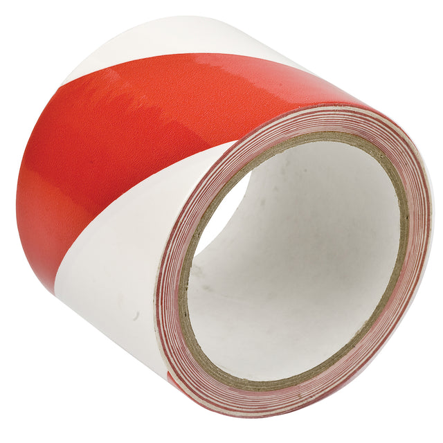 Warnbänder, selbstklebend, Rot/Weiß 75 mm x 33 m