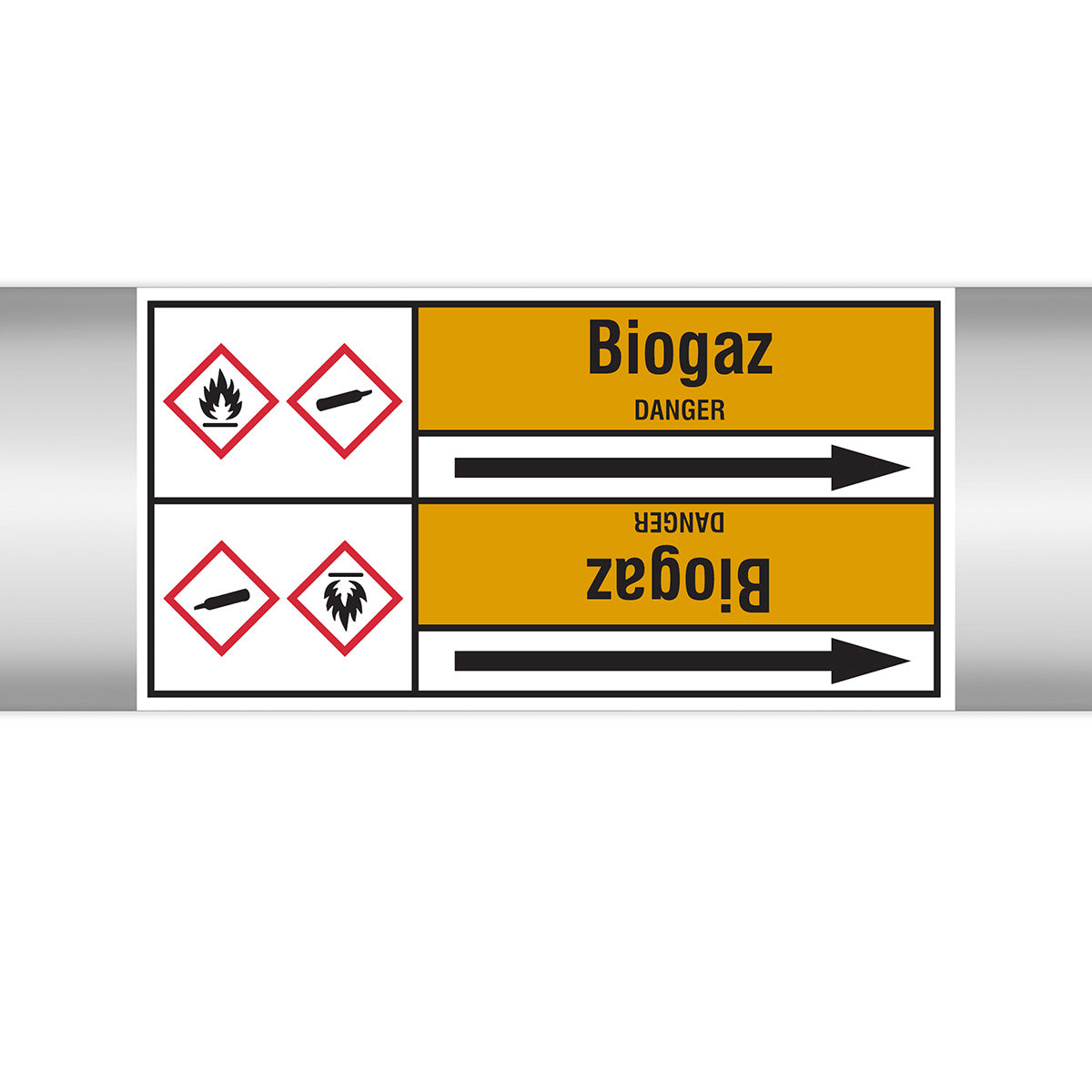 Marqueurs en rouleau continu, with pictogrammes - Biogaz (product francophone)