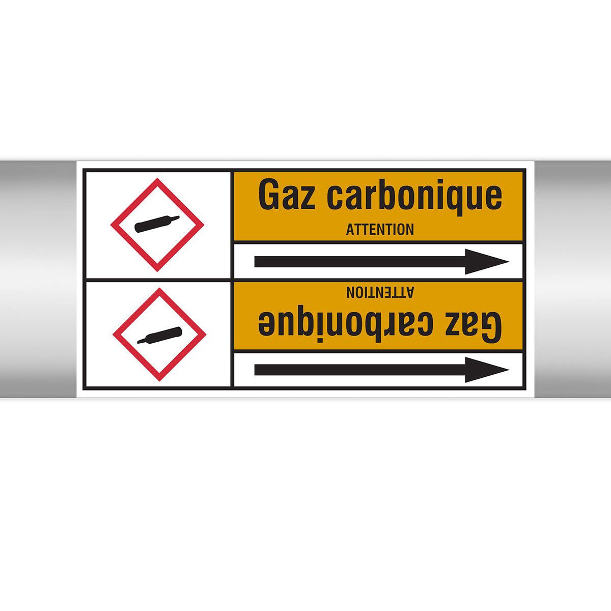 Marqueurs en rouleau continu, with pictogrammes - Gaz carbonique (product francophone)