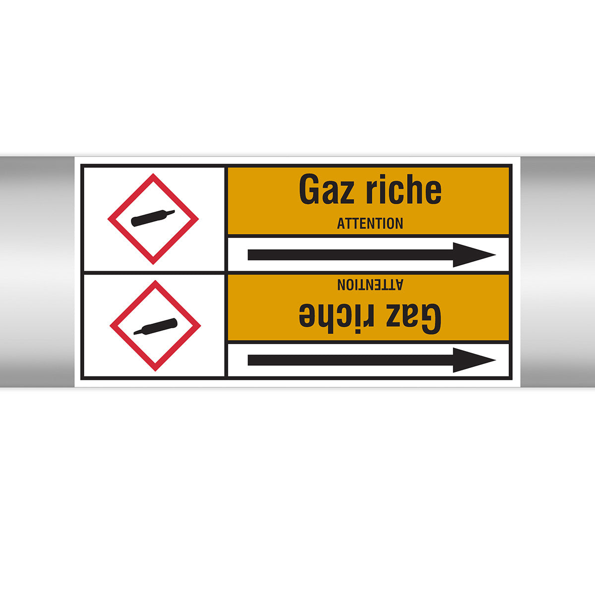 Marqueurs en rouleau continu, with pictogrammes - Gaz riche (product francophone)