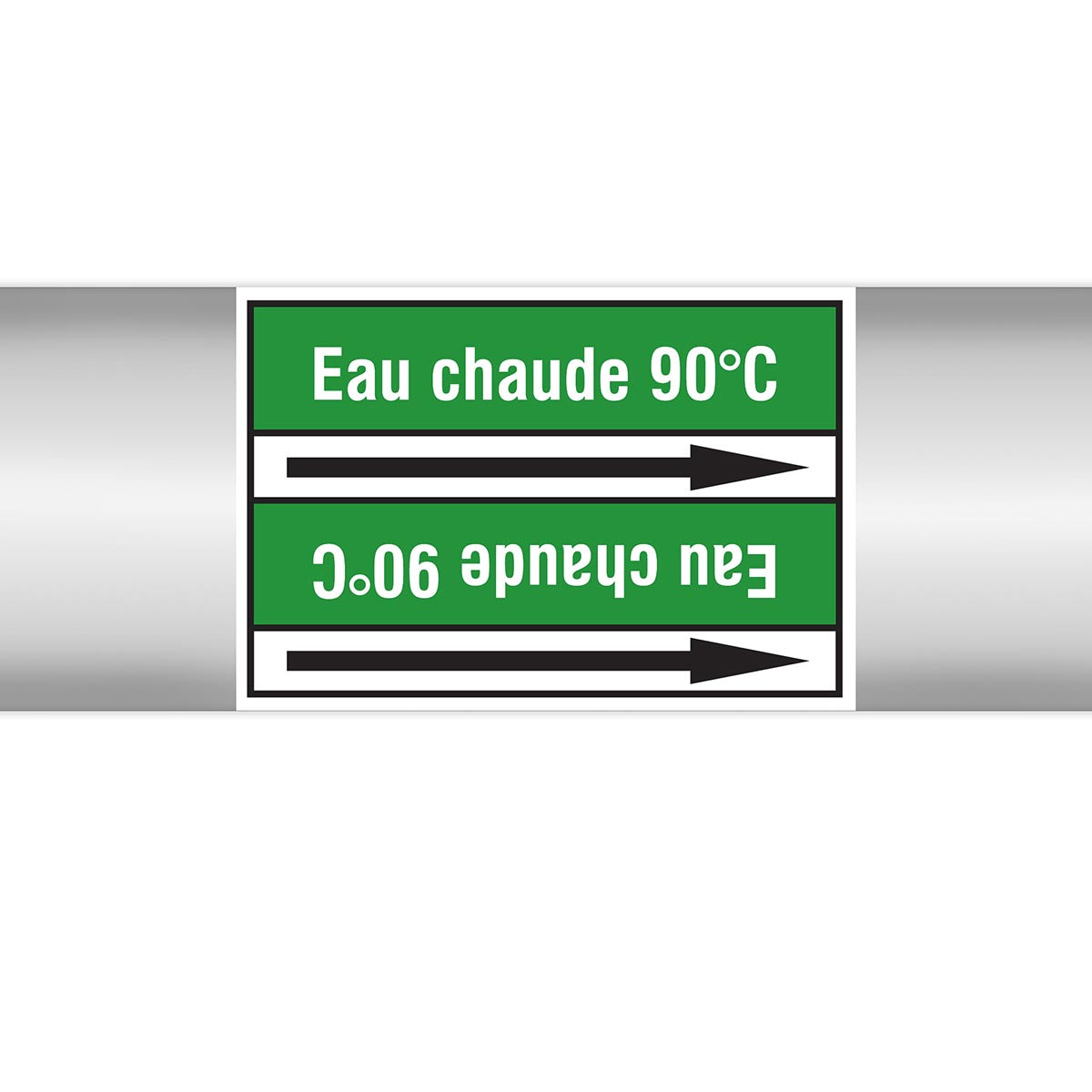 Marqueurs en rouleau continu, sans pictogramme - Eau hot 90°C (product francophone)