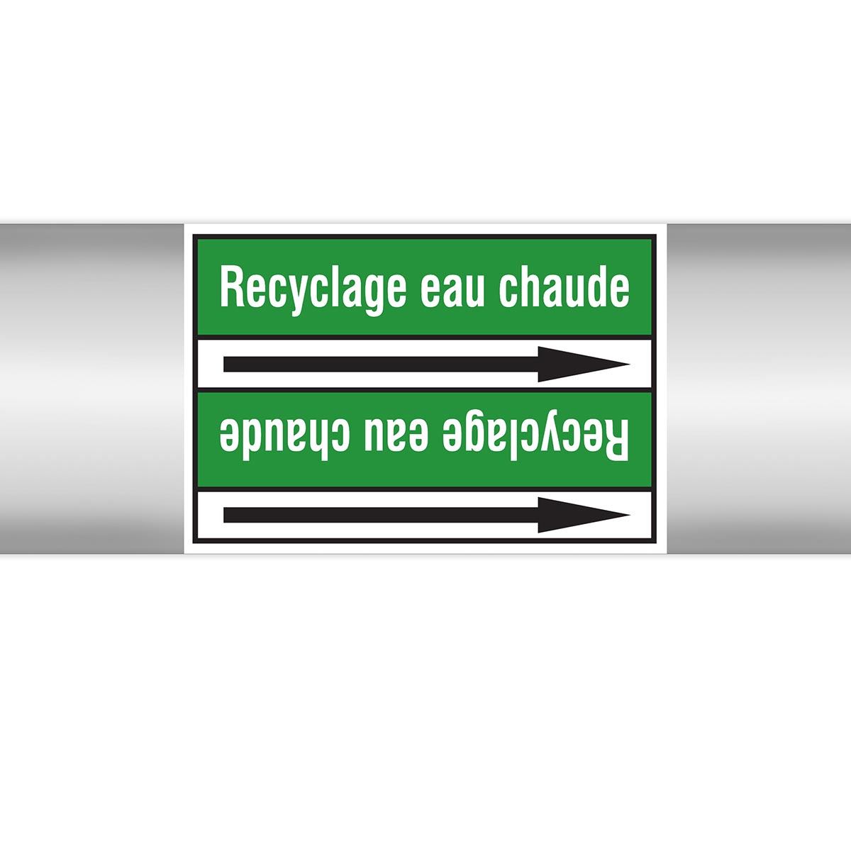 Marqueurs en rouleau continu, sans pictogramme - Recyclage eau chaude (product francophone)