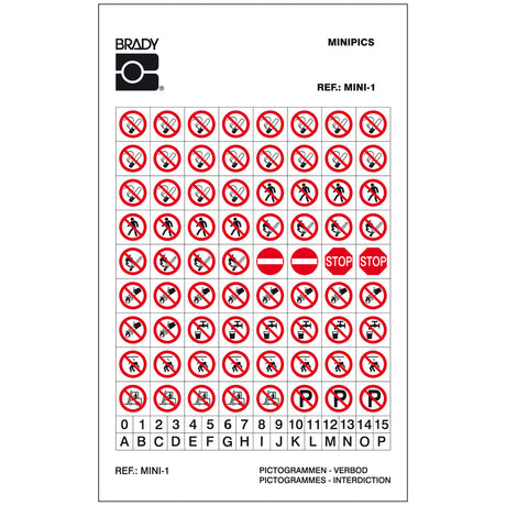 Safety Signs Minipiktogramme: Kombi-Karten - Mini 1: Verbotsschilder