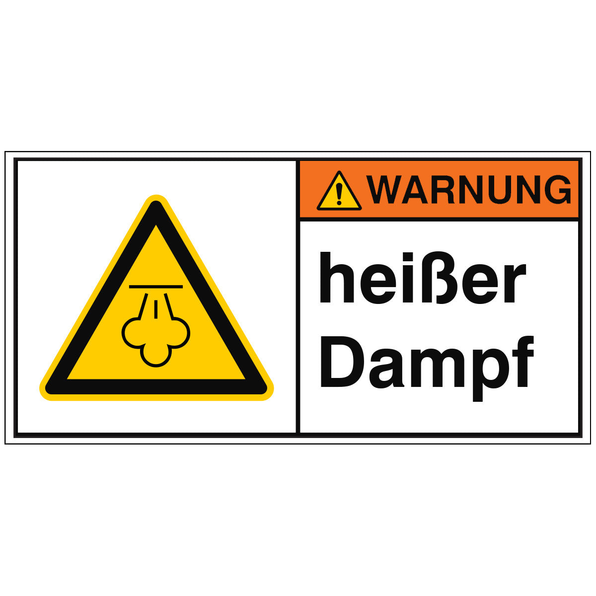 ISO safety sign - Warning, hot steam