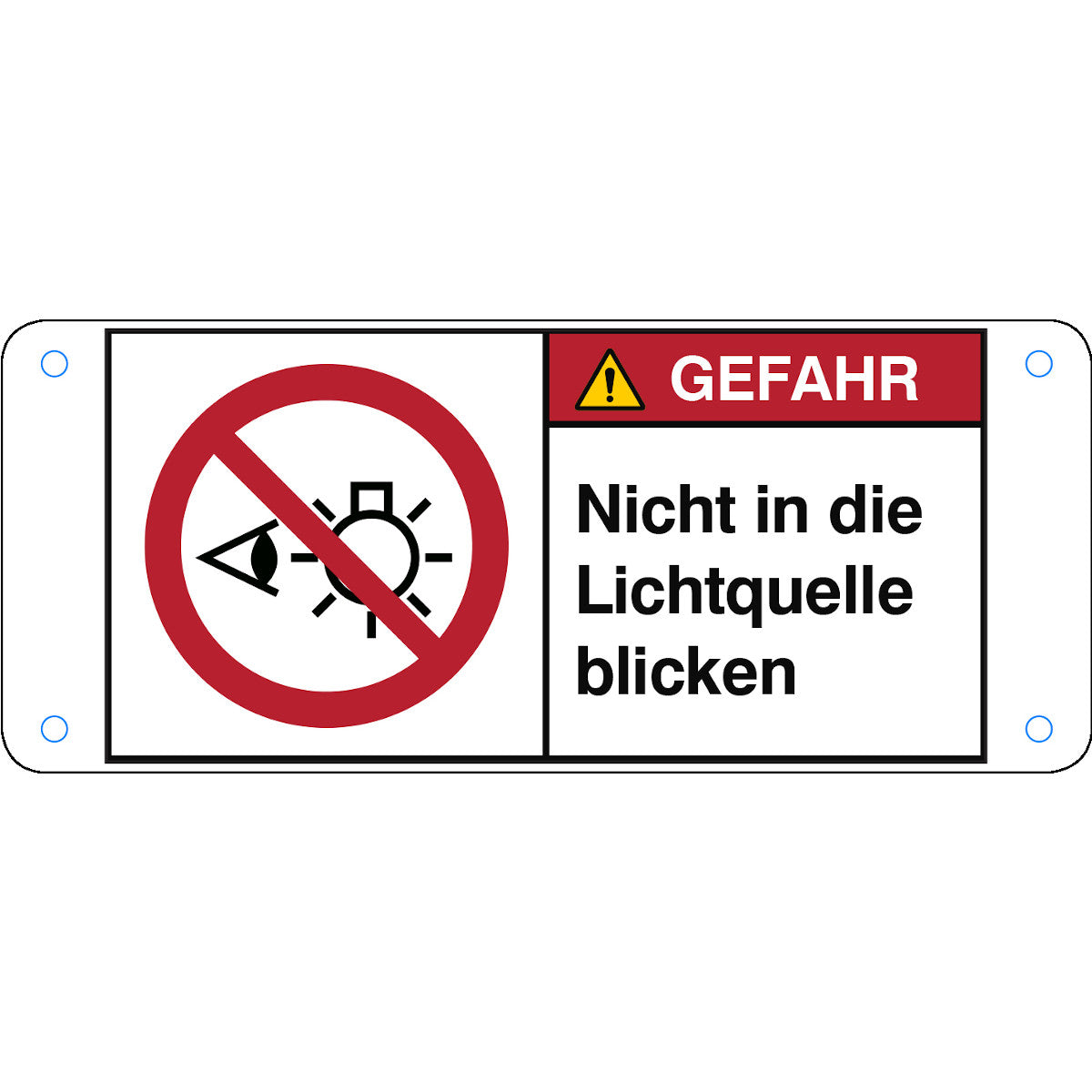 ISO safety sign - Do not look into the light source