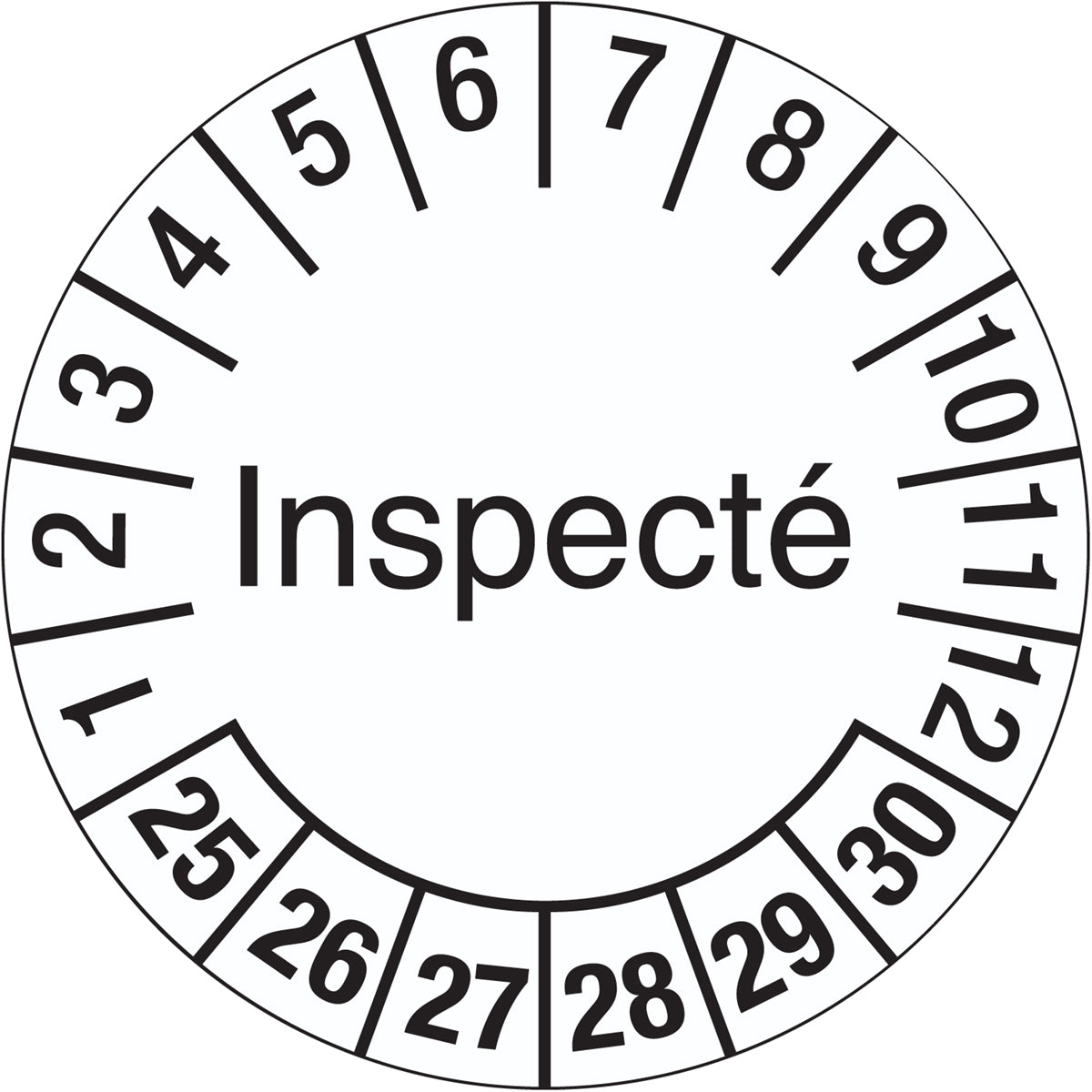 Inspection stickers with date