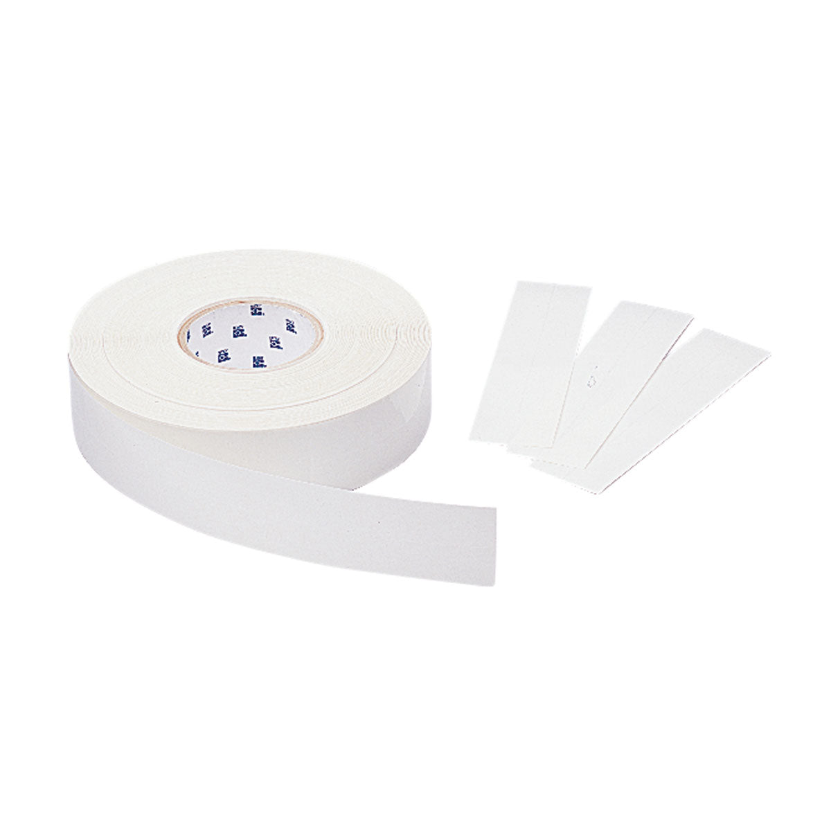 Roll with fastening strips for pipe markers