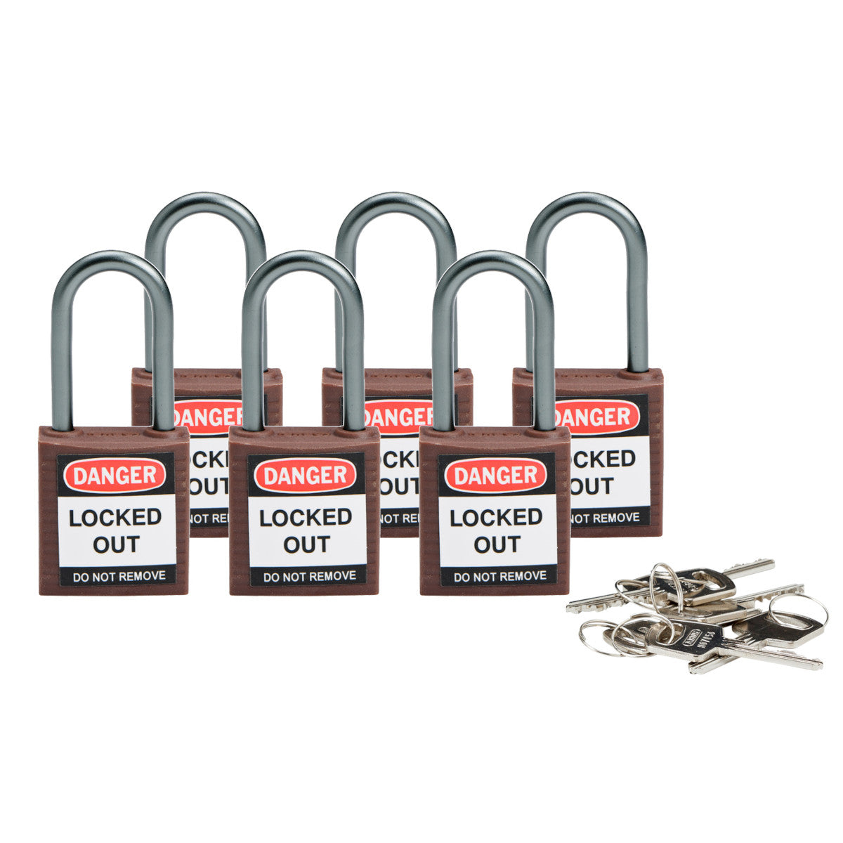 Kompakte Brady Sicherheitsschlösser mit einem Bügel von 38 mm - Keyed Different