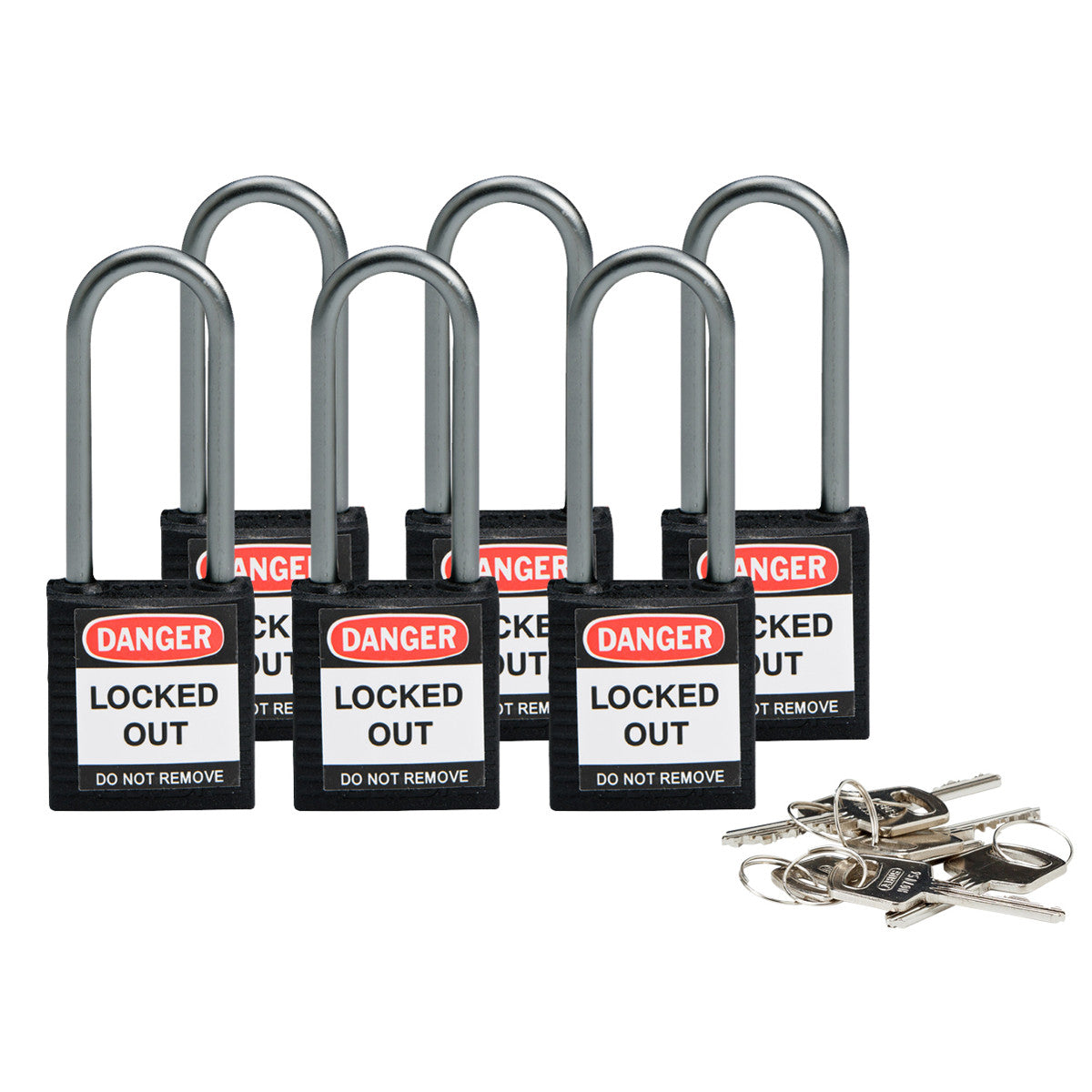 Kompakte Brady Sicherheitsschlösser mit einem Bügel von 50 mm - Keyed Different