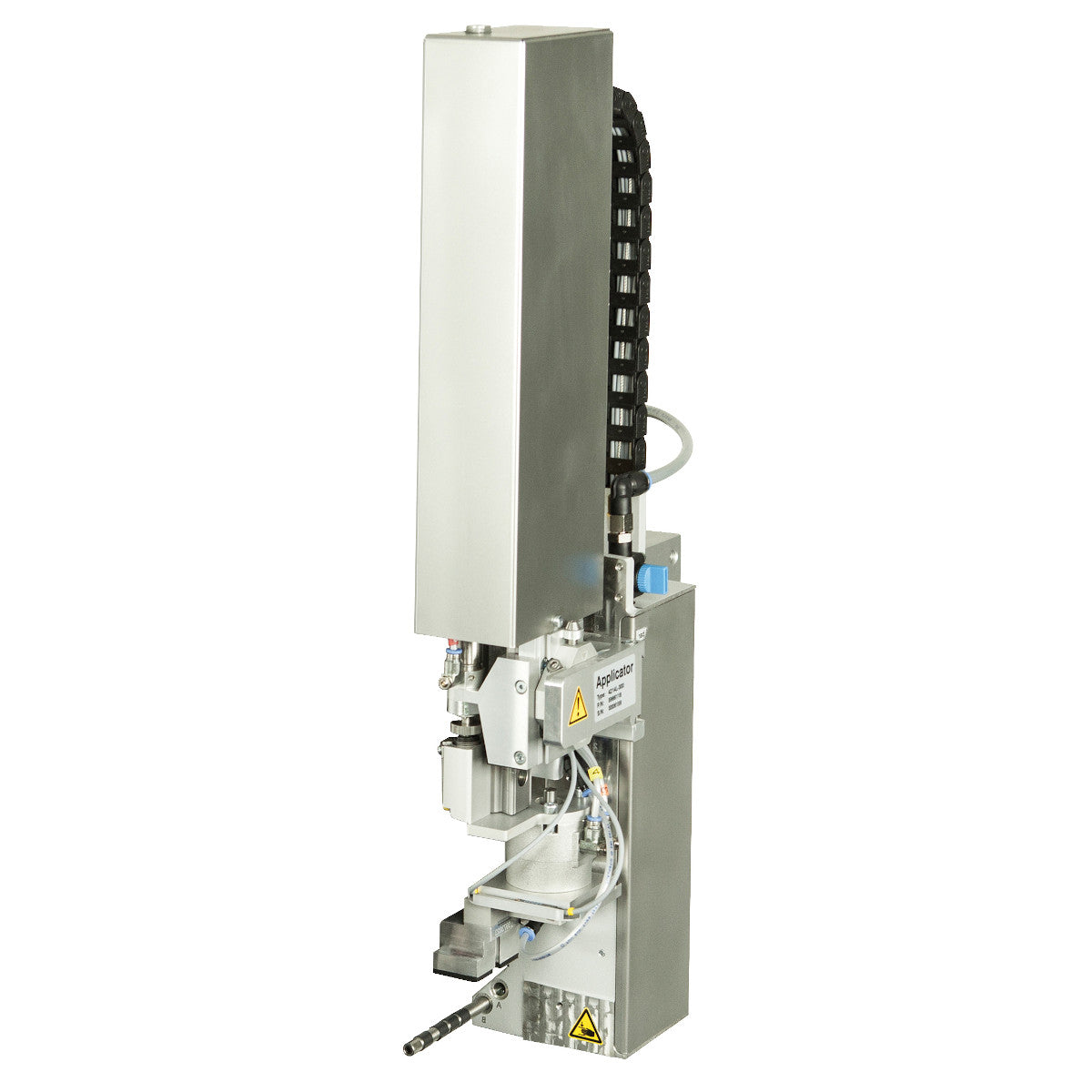 Right applicator, 200 mm cylinder stroke, horizontal rotary cylinder (rotation angle 90 or 180°) with pressure reducer