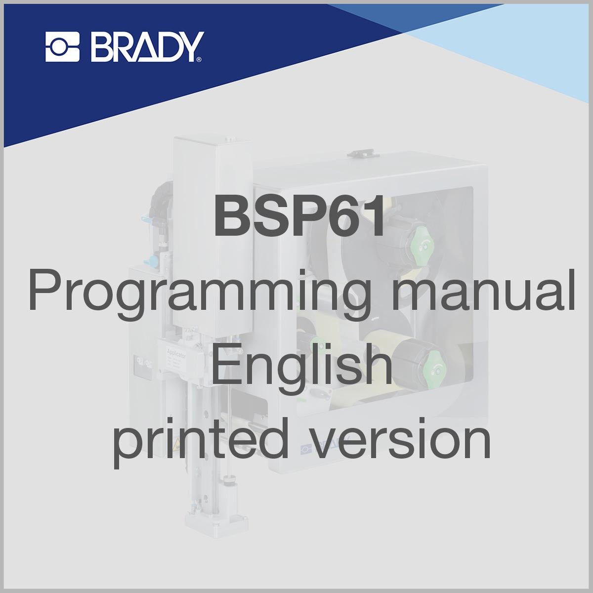 Programming manual English, printed version