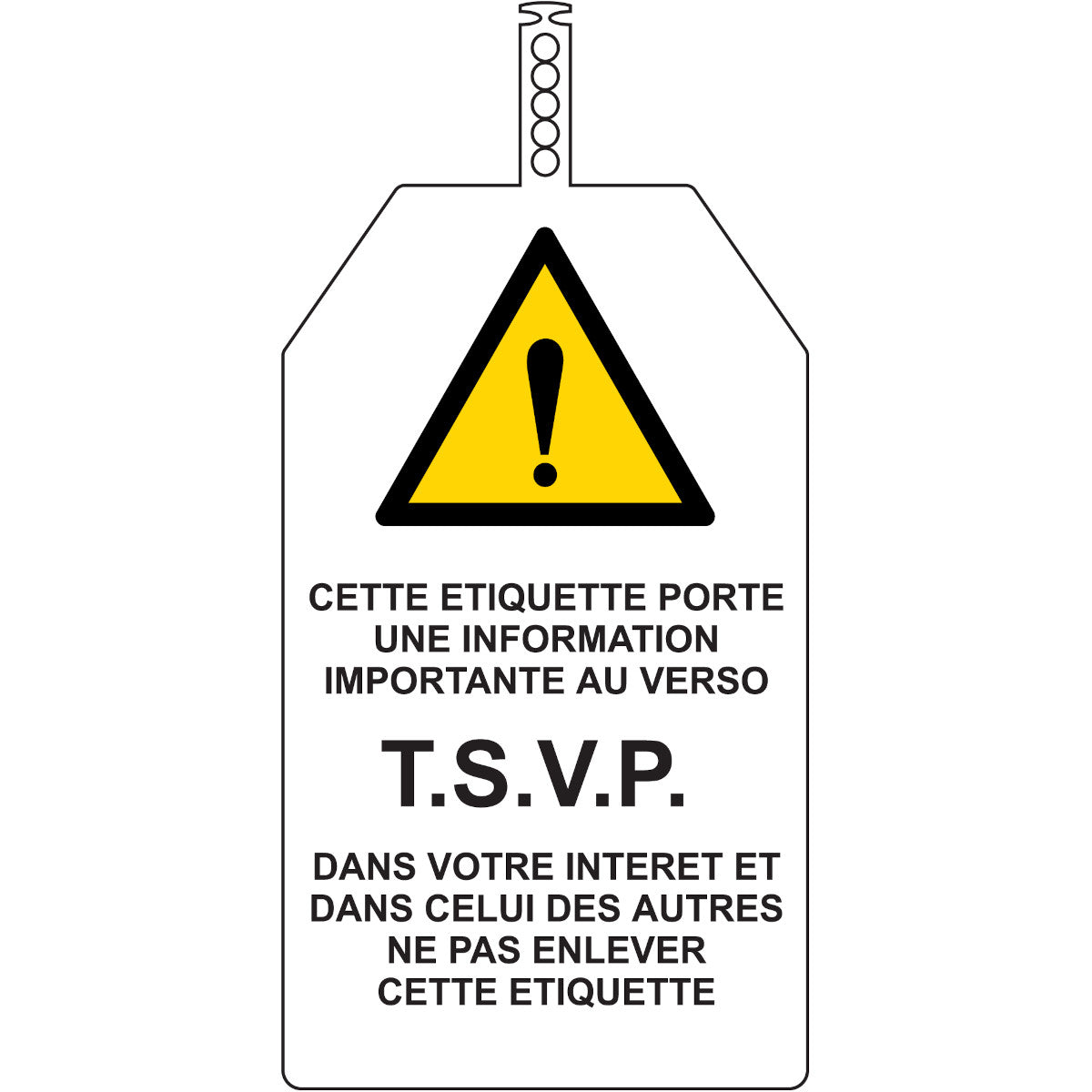 Plaquettes de sécurité (produit francophone)