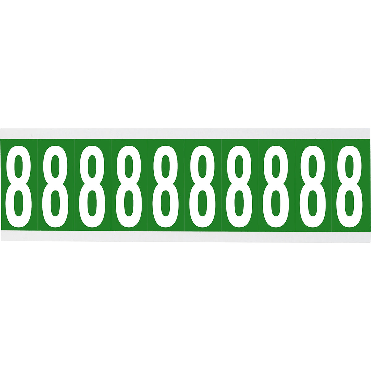 Numbers or letters on card - 22 x 38 mm White/Green - 8