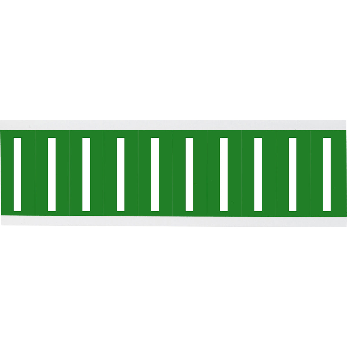 Numbers or letters on card - 22 x 38 mm White/Green - I