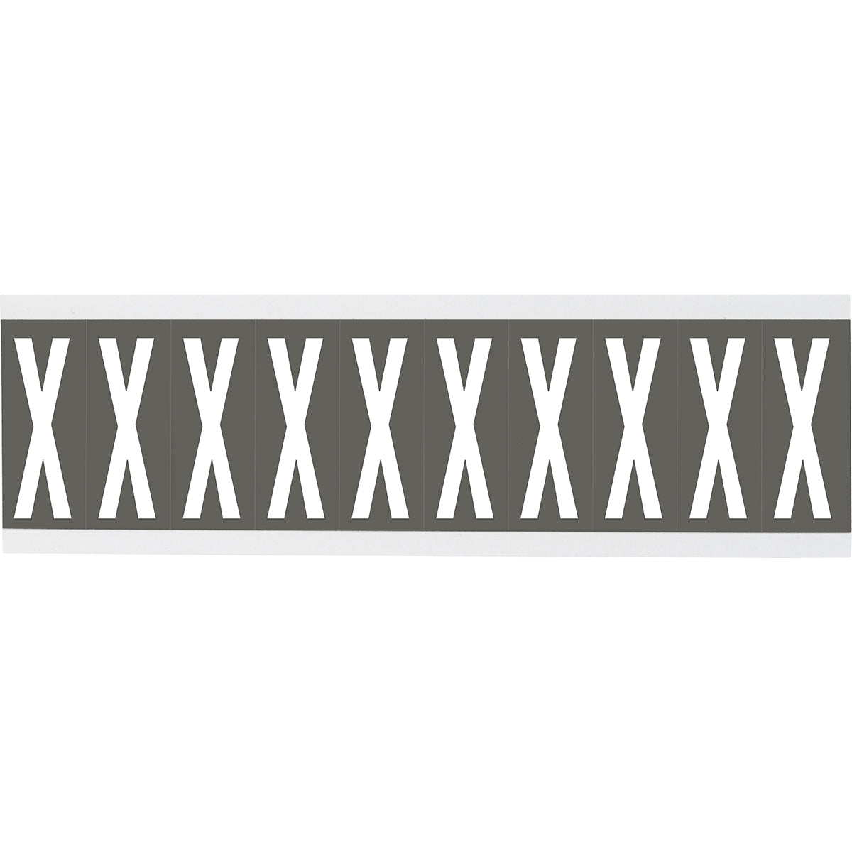 Zahlen oder Buchstaben auf Karte - 22 x 38 mm Weiss/Grau - X