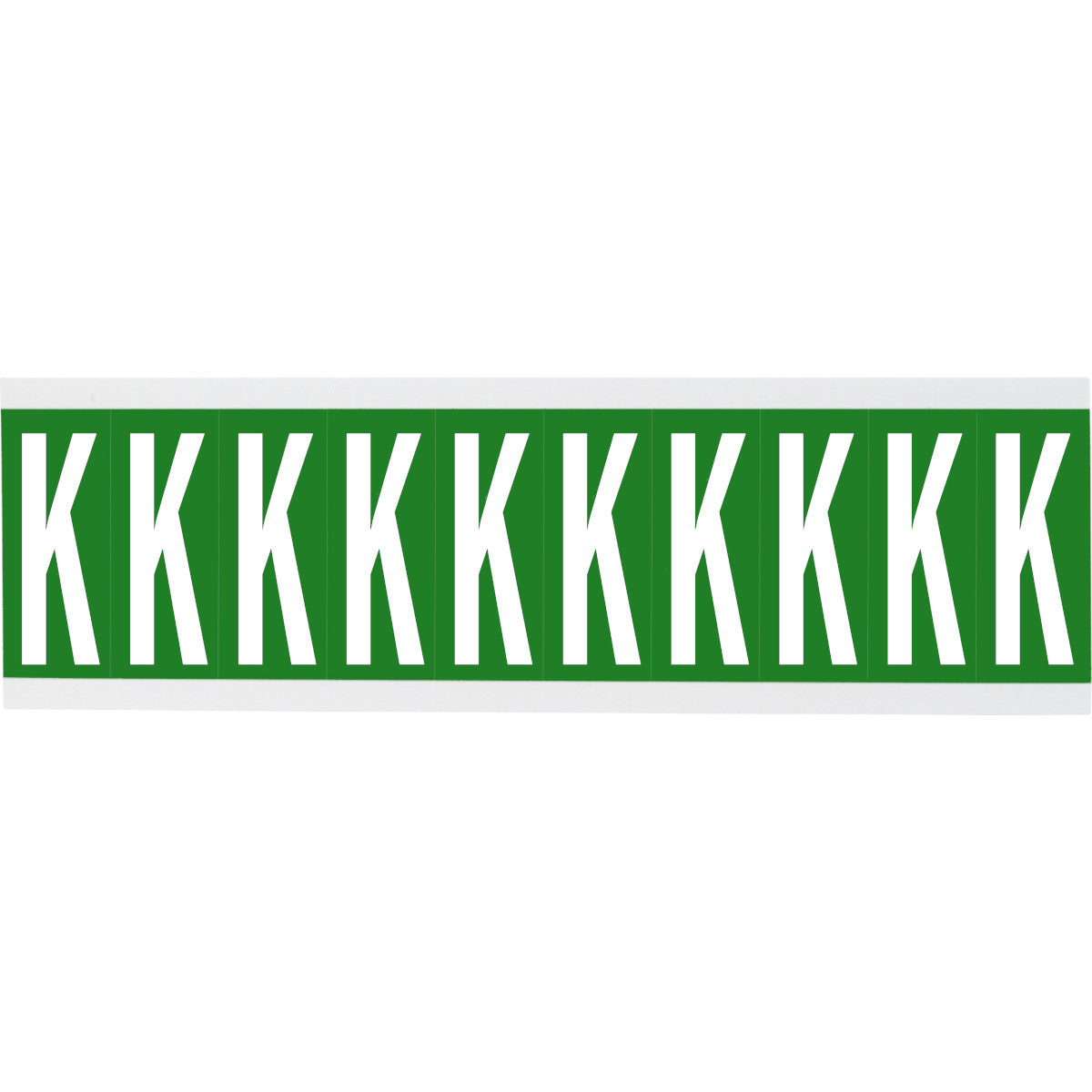 Numbers or letters on card - 22 x 57 mm White/Green - K