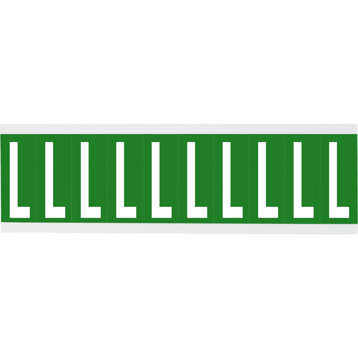 Numbers or letters on card - 22 x 57 mm White/Green - L