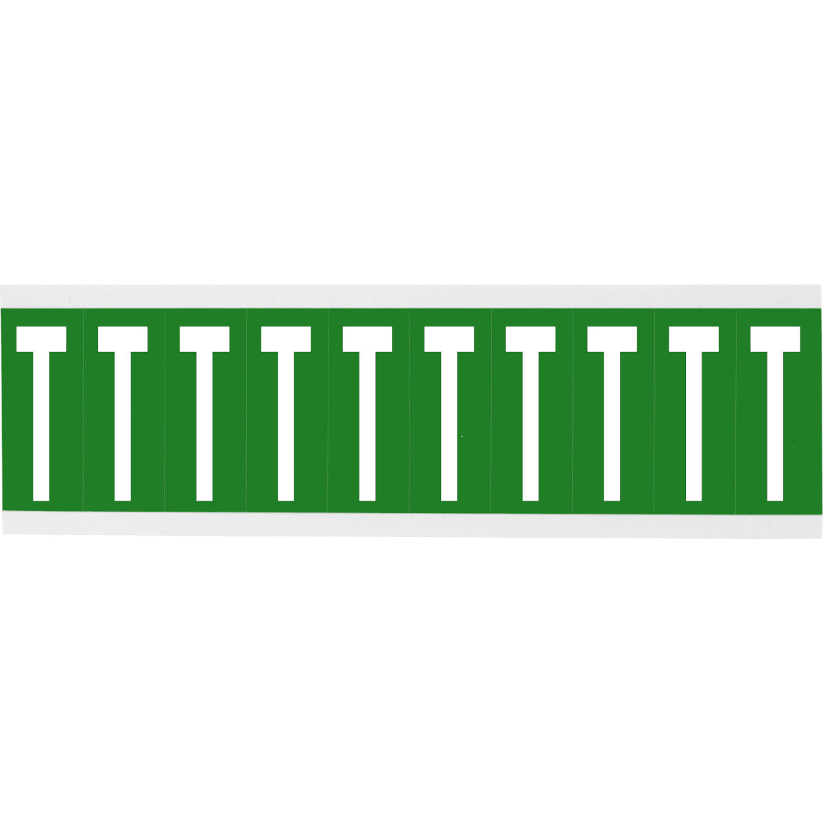 Numbers or letters on card - 22 x 57 mm White/Green - T