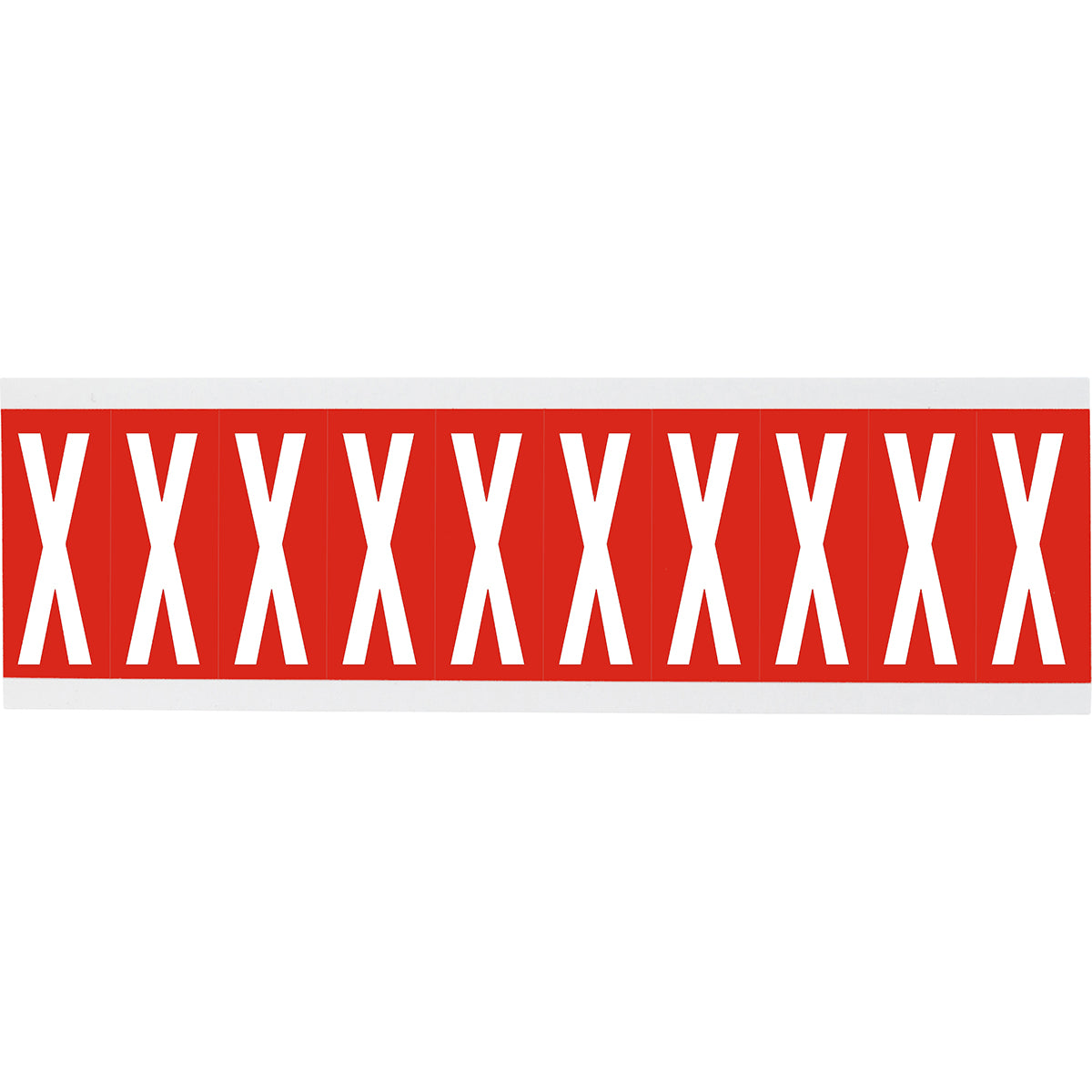 Zahlen oder Buchstaben auf Karte - 22 x 57 mm Weiss/Rot - X