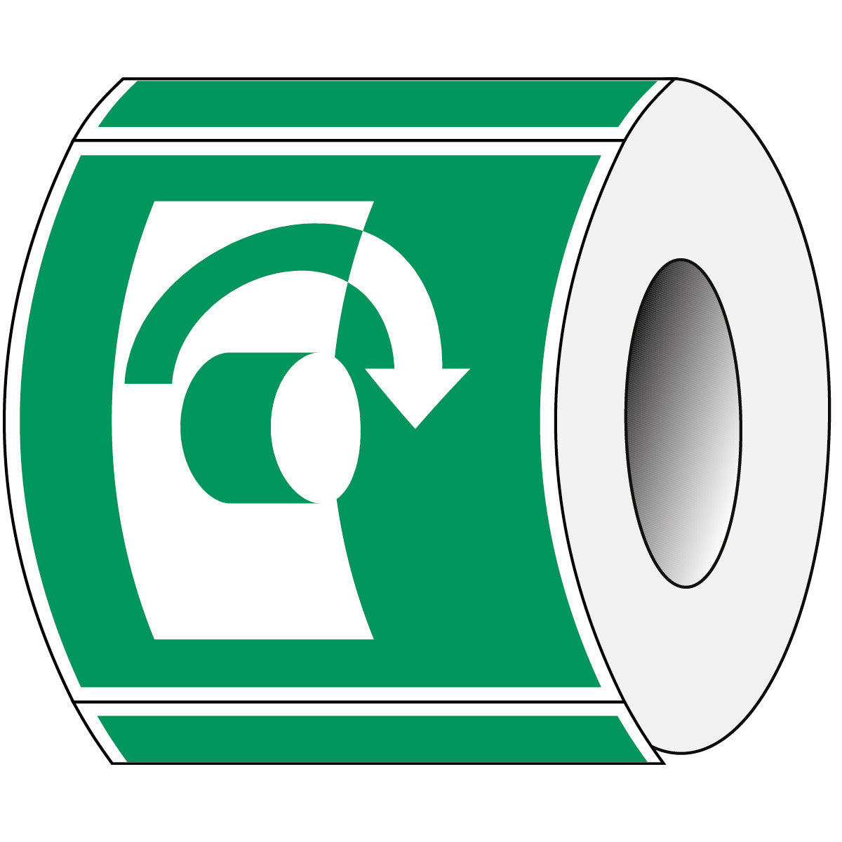 ISO safety marking - Turn clockwise