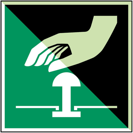 Im Dunkeln phosphoreszierendes Sicherheitspiktogramm