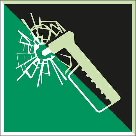 ISO-Sicherheitsschild – Notfallhammer