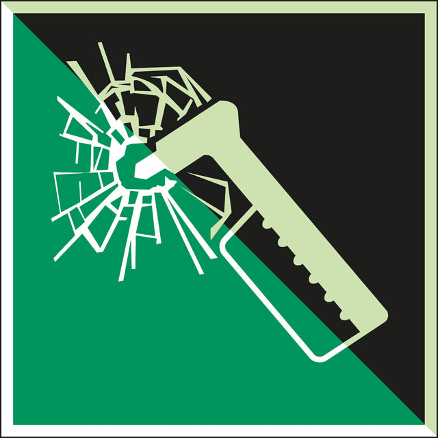 ISO-Sicherheitsschild – Notfallhammer