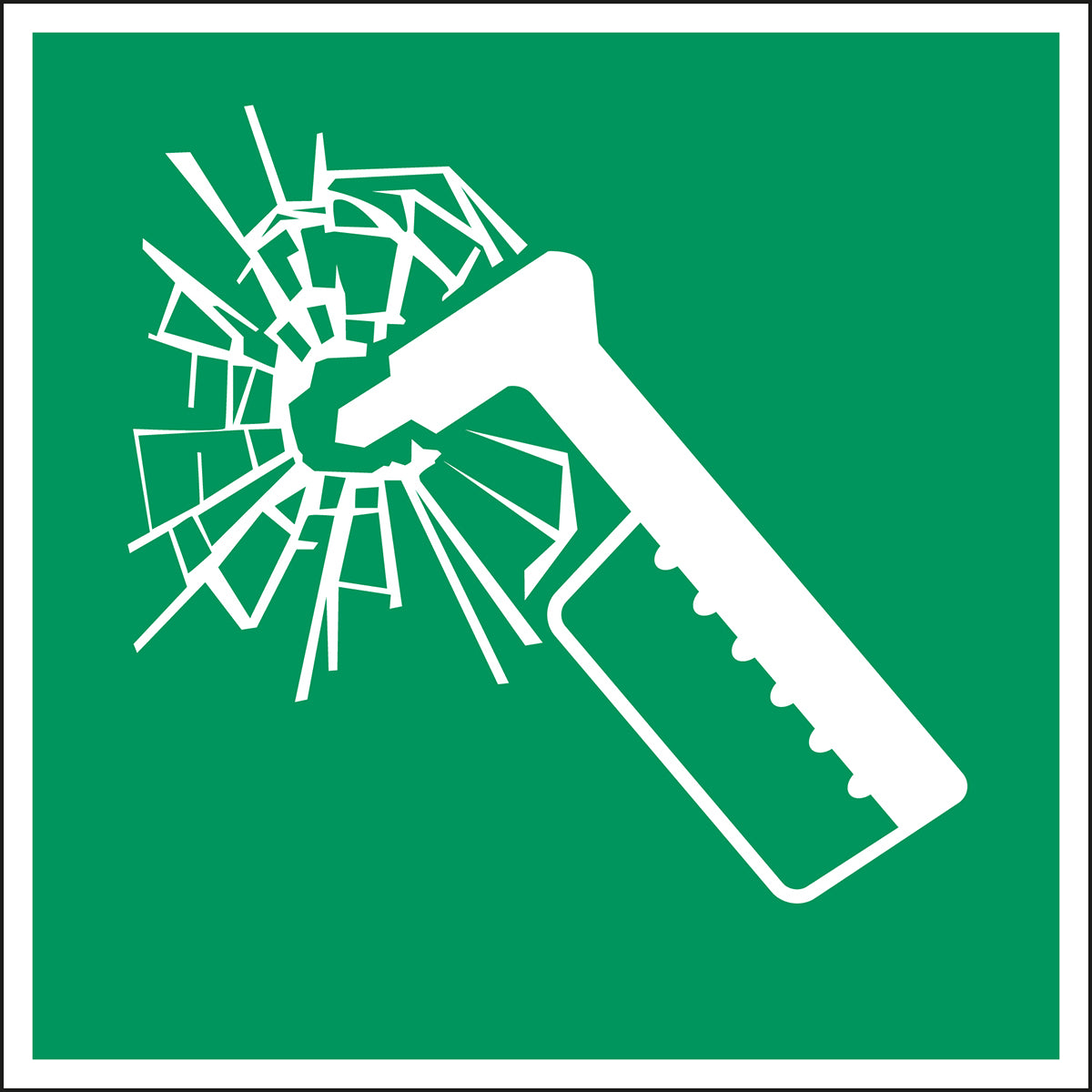 ISO-Sicherheitsschild – Notfallhammer